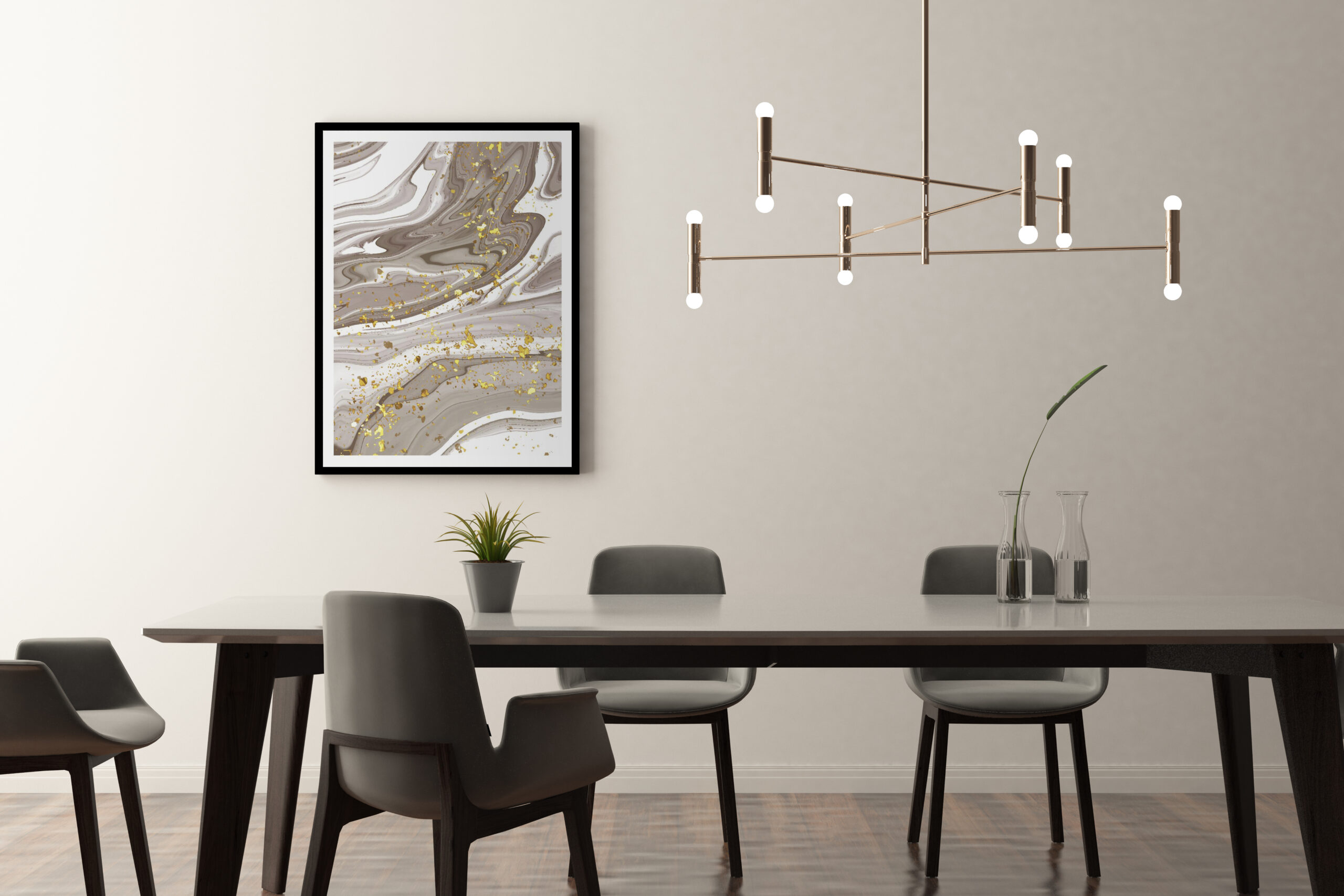 interior design with photoframe table